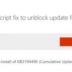 Example of windows 10 cummulative update kb3194496 fix