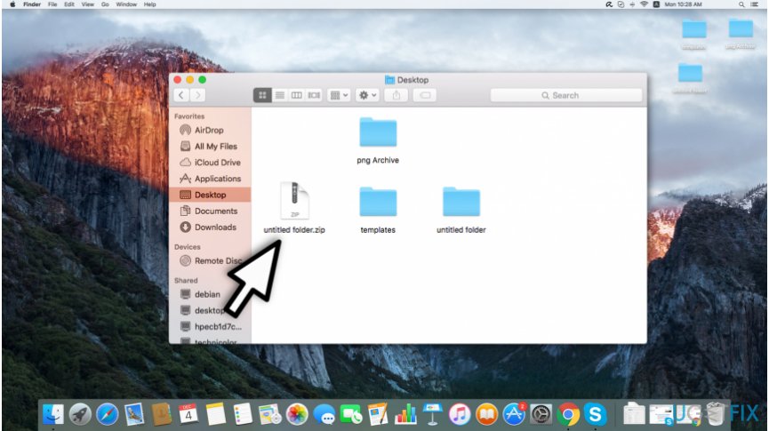 zip file on Mac OS