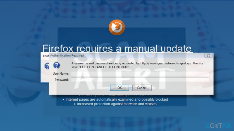 “Firefox requires a manual update” pop-up removal