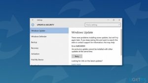 Fix 0x80240019 error on windows