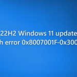Fix 22h2 windows 11 update fails with error 0x8007001f 0x3000d