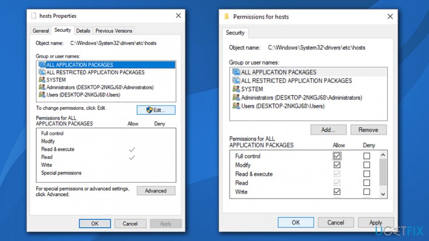 le fichier des serveurs d'édition sur Windows 7 obtient l'accès à refusé