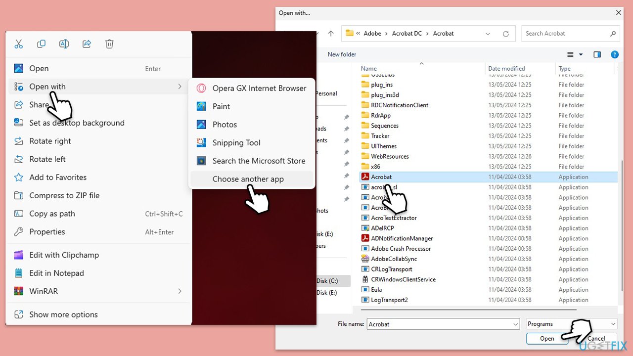 Fix cant change default app to open pdf files in windows use choose another app option copy