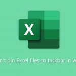 Fix cant pin excel files to taskbar in windows