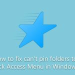 Fix cant pin folders to quick access menu in windows