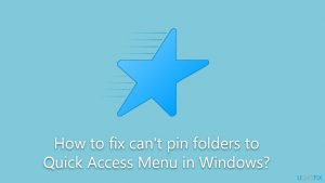 Fix cant pin folders to quick access menu in windows