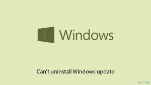 Fix cant uninstall windows update copy