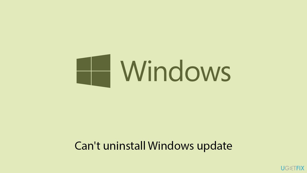 Fix cant uninstall windows update copy