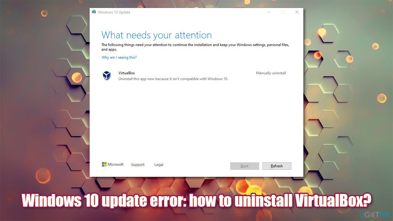 fix cant update windows 10 because virtualbox needs to be uninstalled en