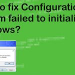 Fix configuration system failed to initialixe