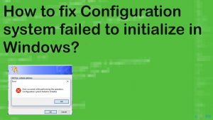 Fix configuration system failed to initialixe