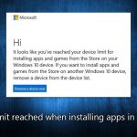 Fix device limit reached when installing apps in windows