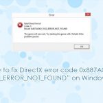 Fix directx 0x887a0002 dxgi error not found