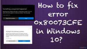 Fix error 0x80073cfe in windows