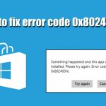 Fix error code 0x8024001e