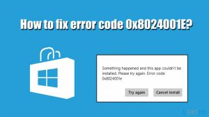 Fix error code 0x8024001e