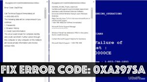 Fix error code 0xa297sa