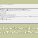 Fix explorerextensions dll causes file explorer to crash in windows