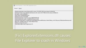 Fix explorerextensions dll causes file explorer to crash in windows