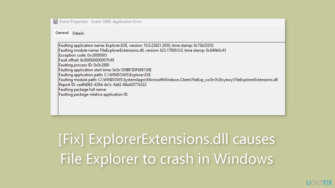 Fix ExplorerExtensions.dll causes File Explorer to crash in Windows