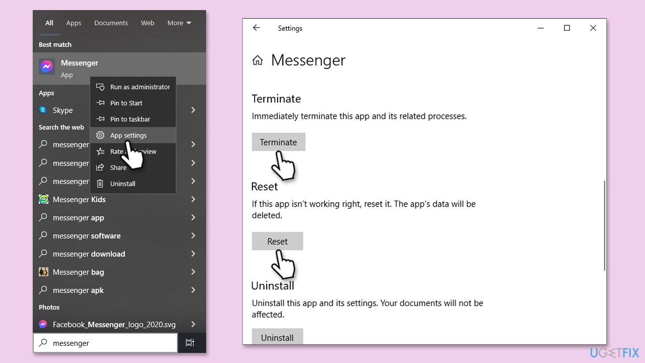 Fix facebook messenger always opening microsoft store reset messenger Fix facebook messenger always opening microsoft store reset messenger