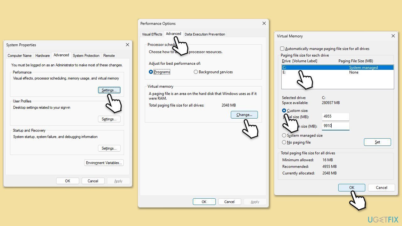 Fix file explorer becomes unresponsive when clicking on it in windows 11 adjust virtual memory Fix file explorer becomes unresponsive when clicking on it in windows 11 adjust virtual memory