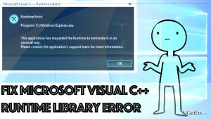 Fix microsoft visual c runtime library error in windows
