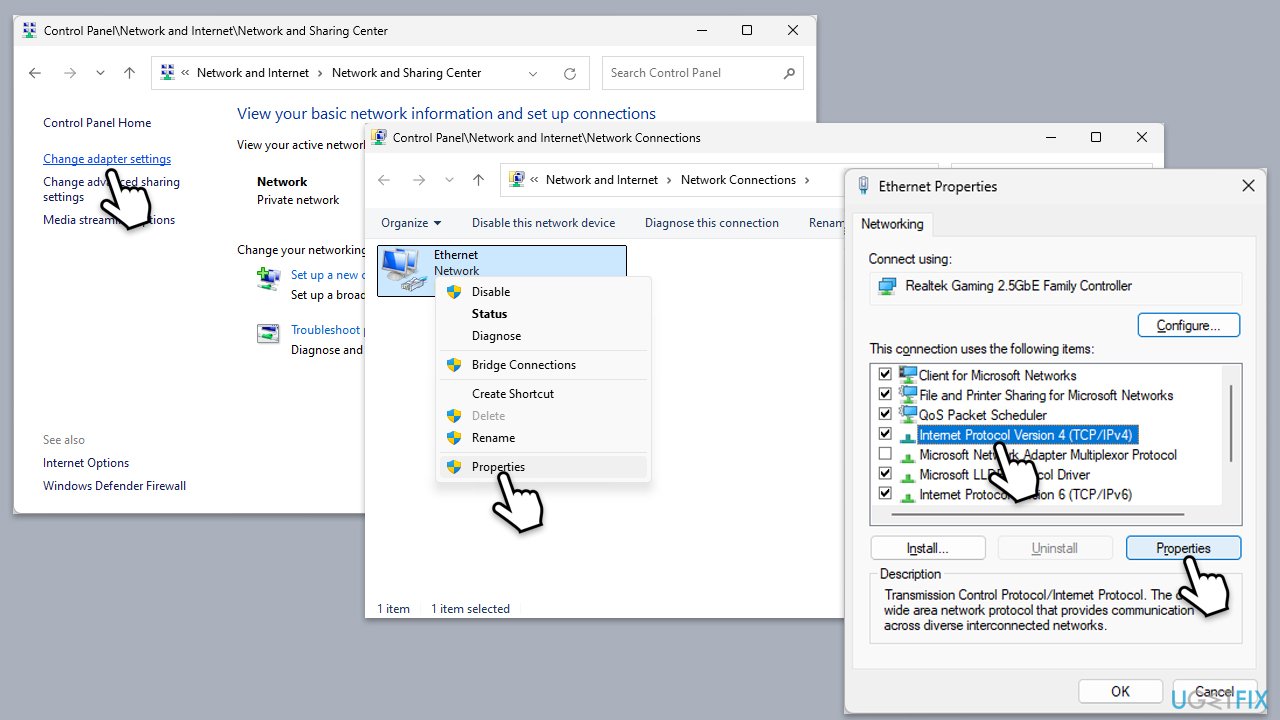 Fix network and connection issues after installing windows 24h2 update assign static ip address copy