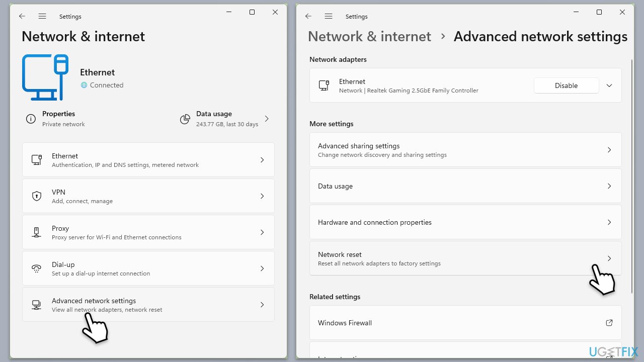Fix network and connection issues after installing windows 24h2 update network reset copy