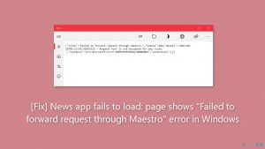 Fix news app fails to load page shows failed to forward request through maestro error in windows