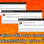 Fix operation did not complete successfully