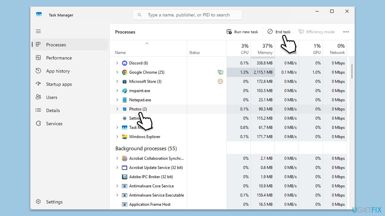 Fix photos staying as a background process on windows restart via task manager copy Fix photos staying as a background process on windows restart via task manager copy