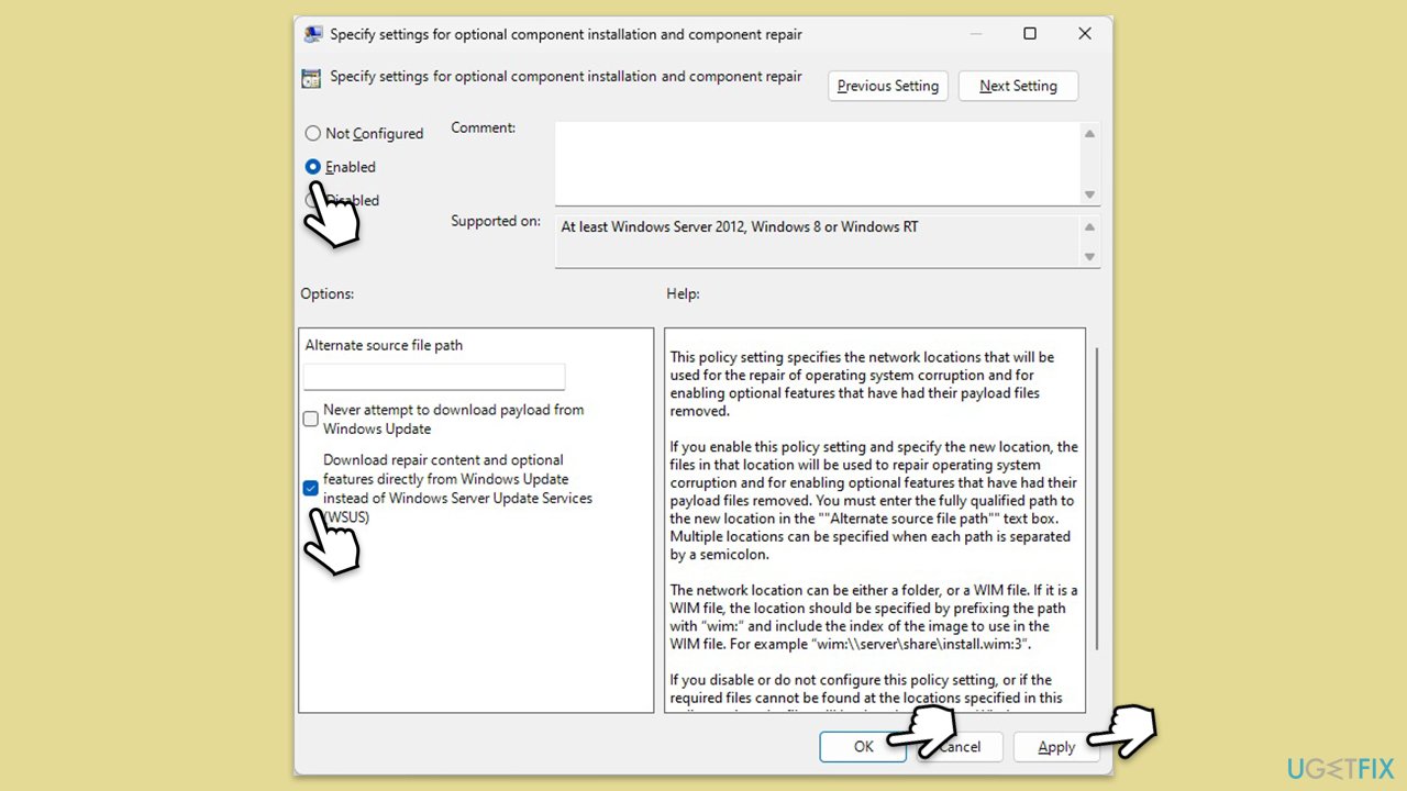 Change Group Policy settings