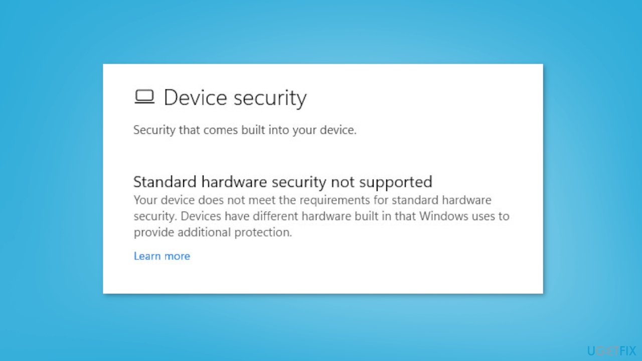 Fix Standard hardware security not supported in Windows