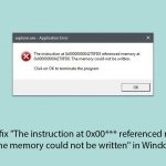 Fix the instruction at 0x00 referenced memory at 0x00 the memory could not be written in windows 11 23h copy