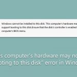 Fix this computers hardware may not support booting to this disk error in windows
