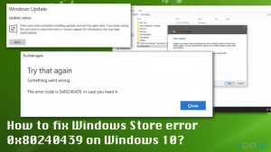 Fix windows store error 0x80240439 on windows