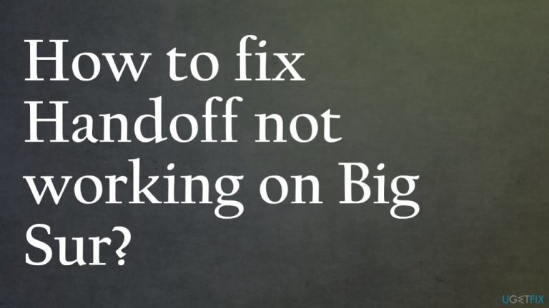 How to fix Handoff not working on Big Sur?