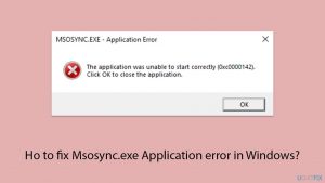 Ho to fix msosync exe application error in windows copy