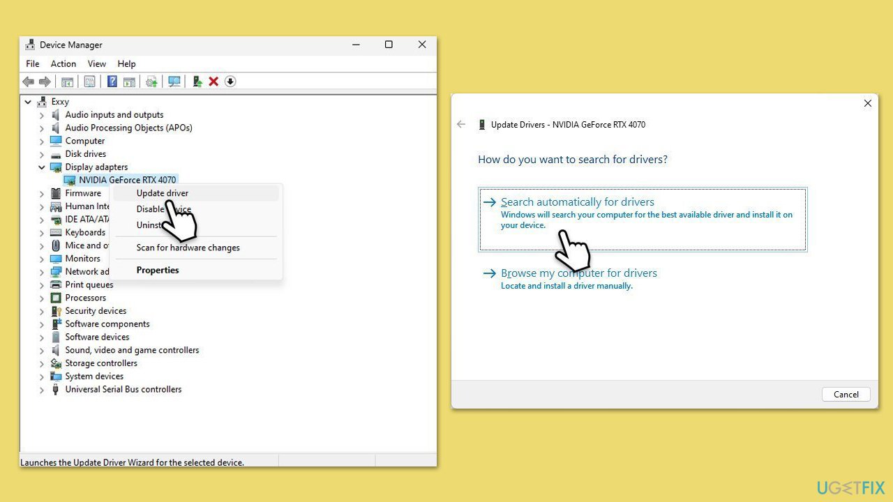 How fix too large mouse cursor after reboot in windows update gpu drivers
