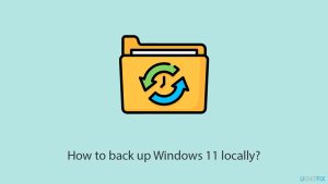 How to back up windows 11 locally copy