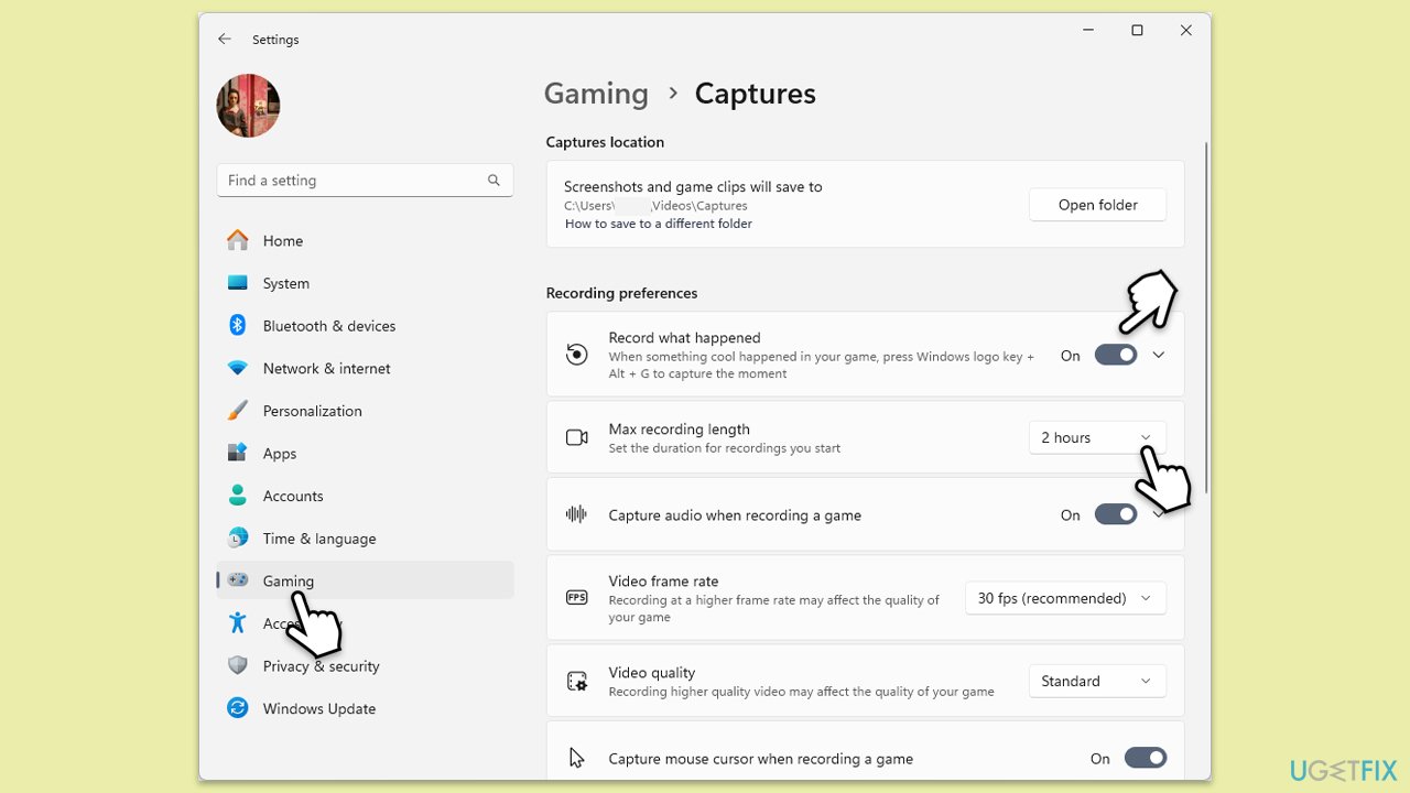 How to change maximum recording time in windows game bar change in windows settings copy How to change maximum recording time in windows game bar change in windows settings copy