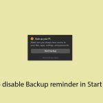 How to disable backup reminder in start menu copy