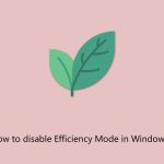 How to disable efficiency mode in windows