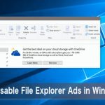 How to disable file explorer ads in windows