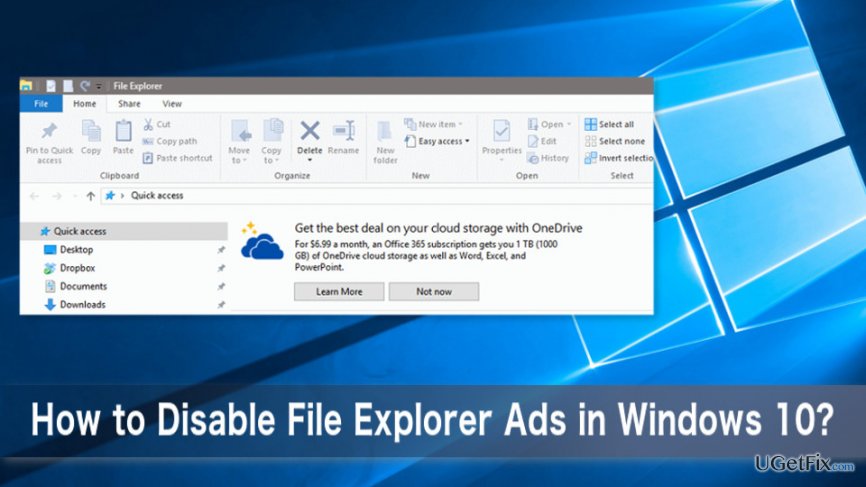 Turn Off File Explorer Ads in Windows 10