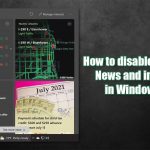 How to disable or enable taskbars news and interests in windows