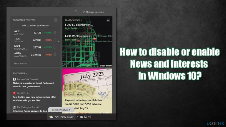 How to disable or enable taskbar’s News and interests in Windows 10?