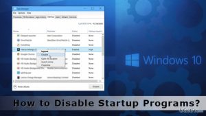 How to disable startup programs in windows
