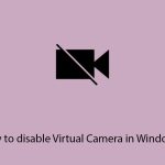 How to disable virtual camera in windows copy